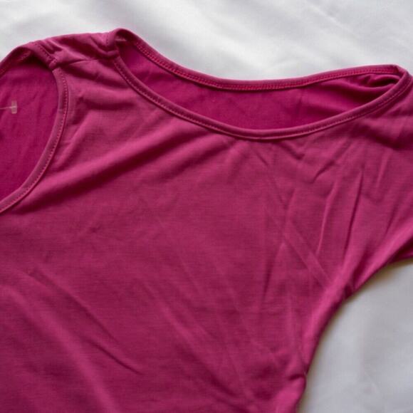 NWT Neiman Marcus Pink Fuchsia Cold Shoulder Scoop Neck Top Casual - Picture 10 of 12